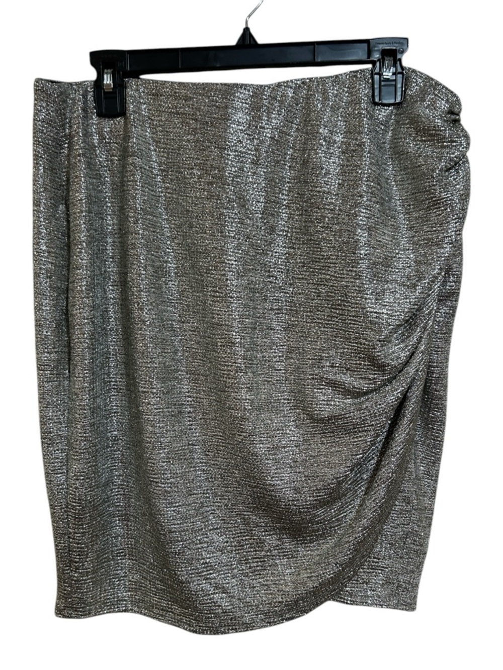 Torrid 1X Metallic Silver Textured Ruched Wrap Mini Skirt Plus Size 1